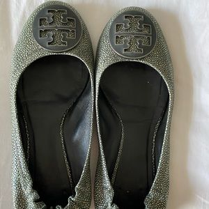 Tory Burch Blue Pebble Flats size 6.5